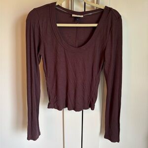 Universal Long Sleeve Tee in Classic Brown NWOT